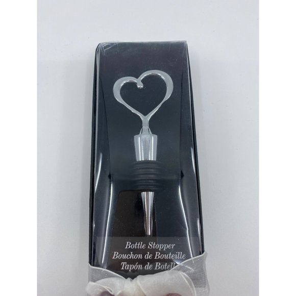 Kate Aspen Bouchon de Bouteille Heart Shaped Chrome Bottle Stopper - Picture 5 of 6